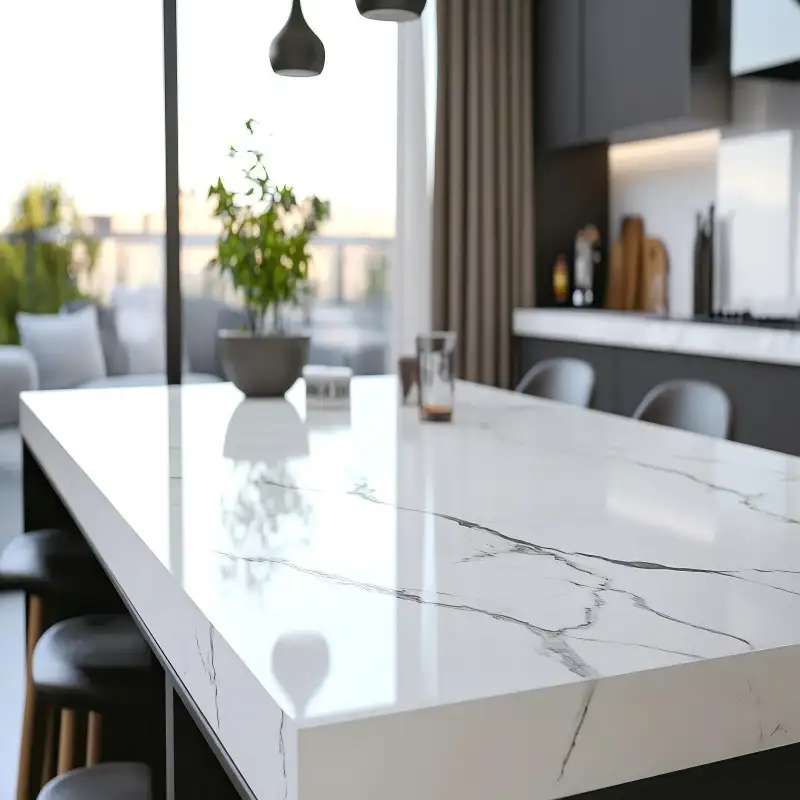 Custom White Marble Dining Table