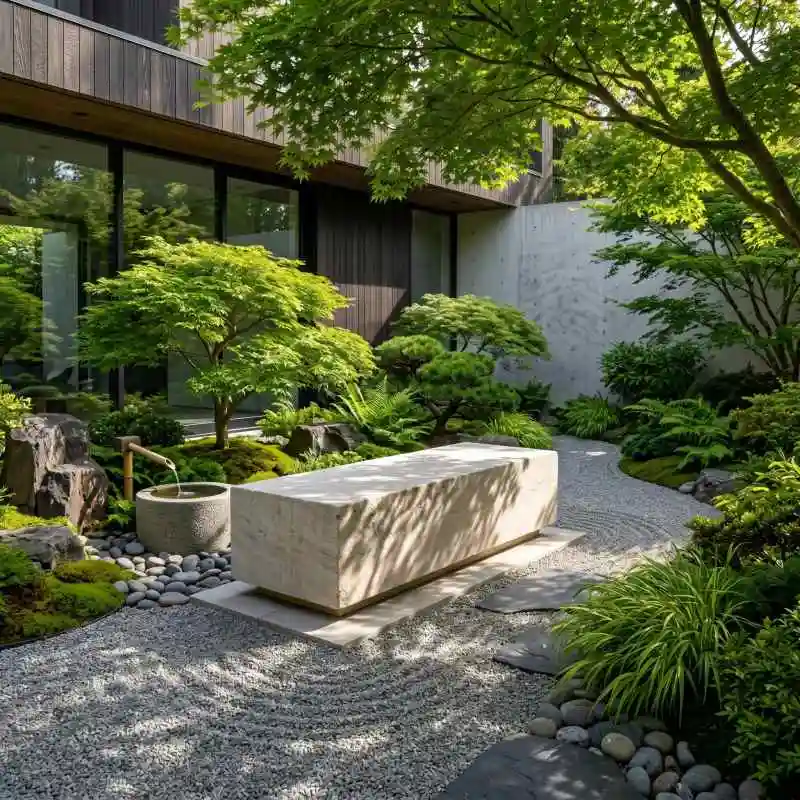 Natural Limestone Outdoor Bench