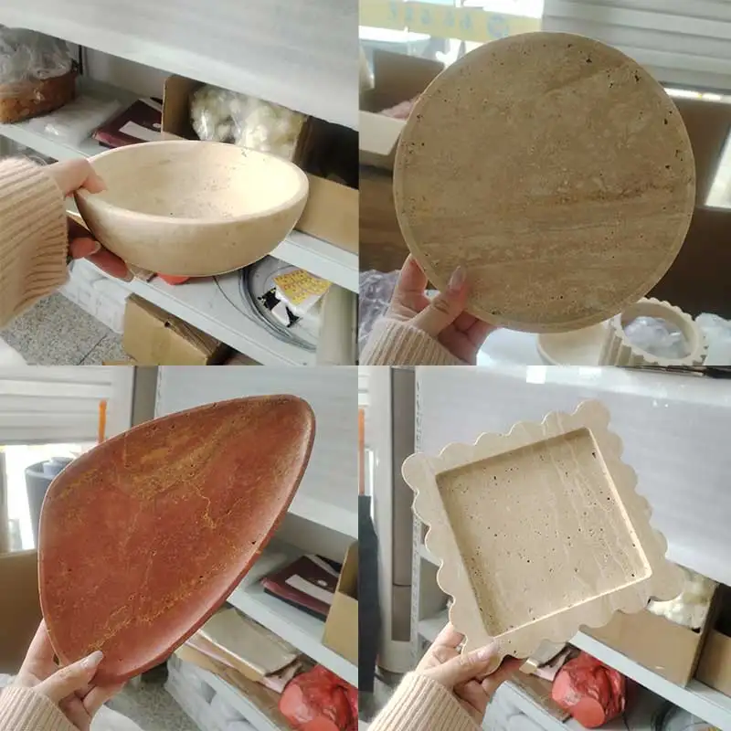 Scalloped White Marble Bowl