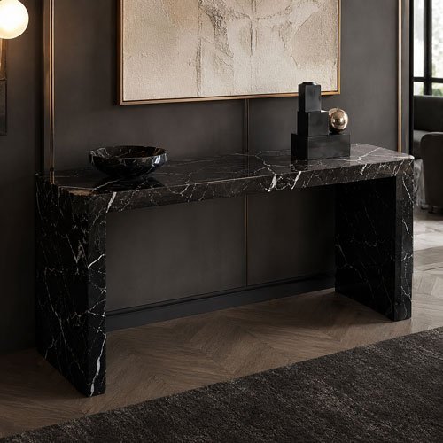 Black-and-Marble-Console-Table