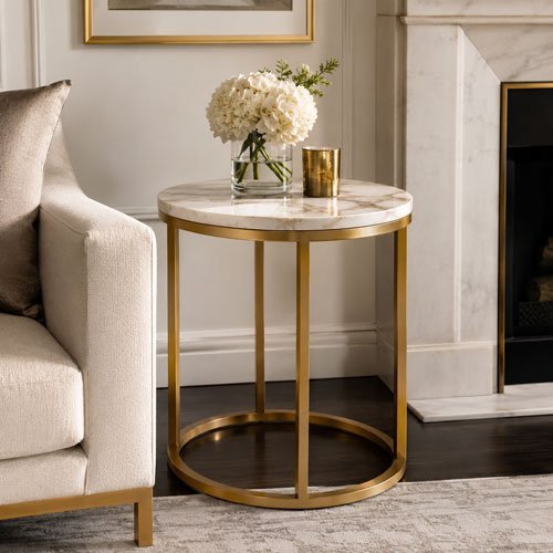 Gold-and-Marble-Side-Table