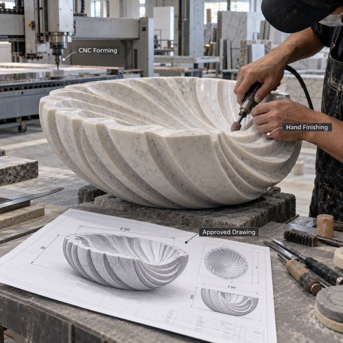 supply marble bowl for High-End Design Houses